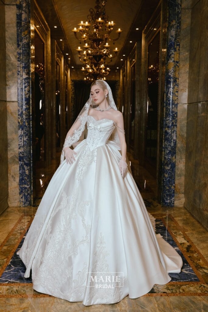 Ball Gown Dress – LM + peplum nơ