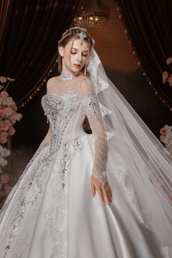 Ball Gown Dress – SPlus + vòng cổ + peplum nơ