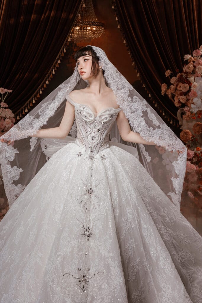 Ball Gown Dress – LM + peplum nơ