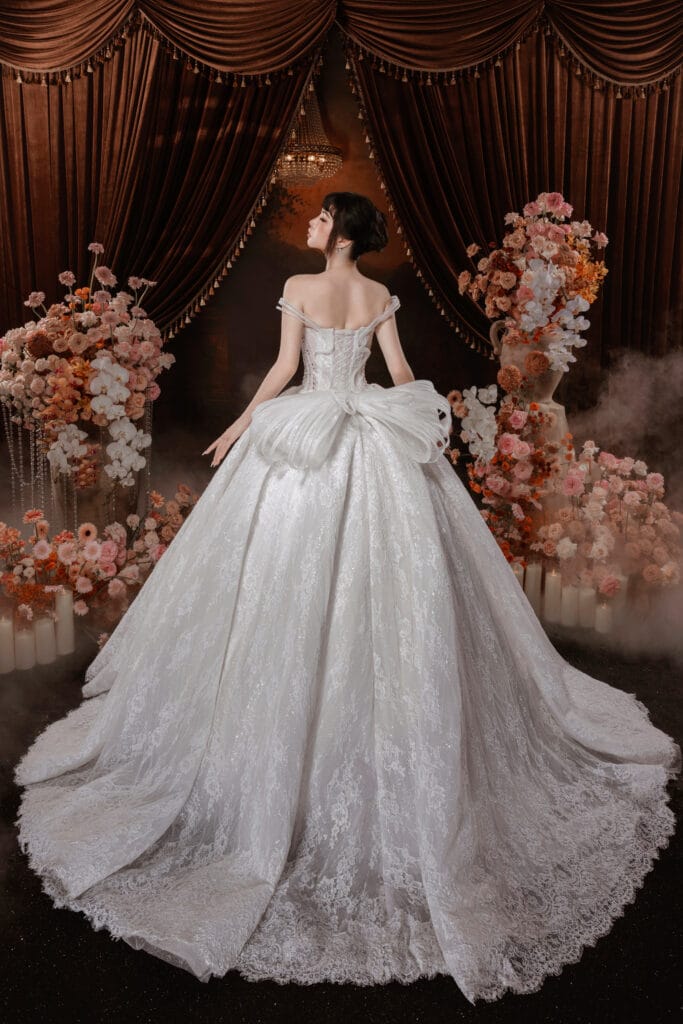 Ball Gown Dress – LM + peplum nơ